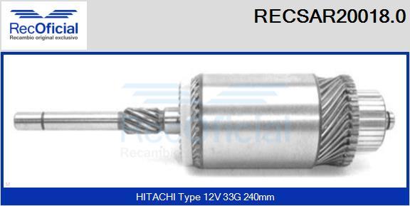 RECOFICIAL RECSAR20018.0 - Induit, démarreur cwaw.fr