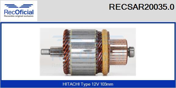 RECOFICIAL RECSAR20035.0 - Induit, démarreur cwaw.fr