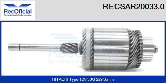 RECOFICIAL RECSAR20033.0 - Induit, démarreur cwaw.fr