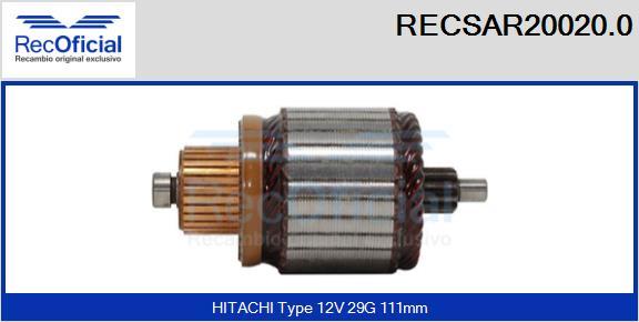 RECOFICIAL RECSAR20020.0 - Induit, démarreur cwaw.fr