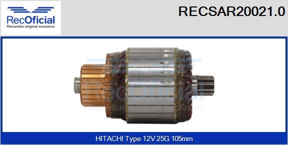 RECOFICIAL RECSAR20021.0 - Induit, démarreur cwaw.fr