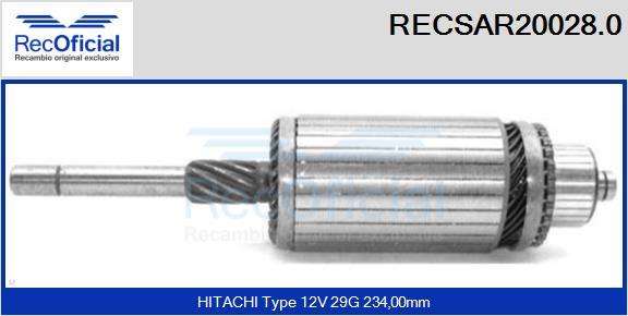 RECOFICIAL RECSAR20028.0 - Induit, démarreur cwaw.fr