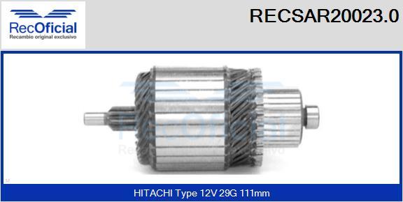 RECOFICIAL RECSAR20023.0 - Induit, démarreur cwaw.fr