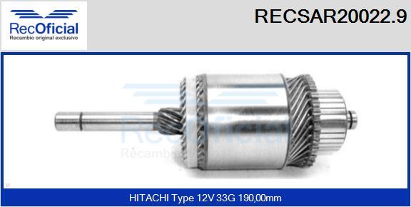 RECOFICIAL RECSAR20022.9 - Induit, démarreur cwaw.fr