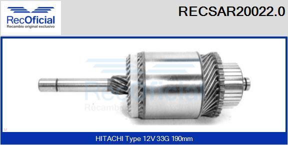 RECOFICIAL RECSAR20022.0 - Induit, démarreur cwaw.fr