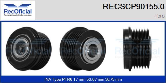 RECOFICIAL RECSCP90155.0 - Poulie, alternateur cwaw.fr