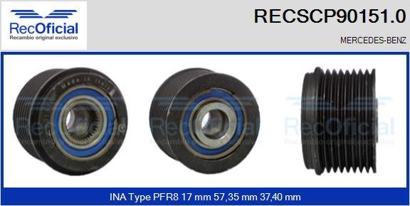 RECOFICIAL RECSCP90151.0 - Poulie, alternateur cwaw.fr