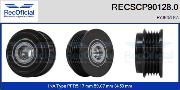 RECOFICIAL RECSCP90128.0 - Poulie, alternateur cwaw.fr