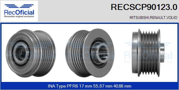 RECOFICIAL RECSCP90123.0 - Poulie, alternateur cwaw.fr