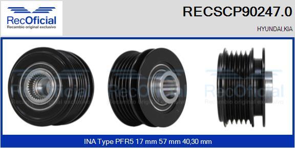 RECOFICIAL RECSCP90247.0 - Poulie, alternateur cwaw.fr