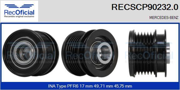 RECOFICIAL RECSCP90232.0 - Poulie, alternateur cwaw.fr