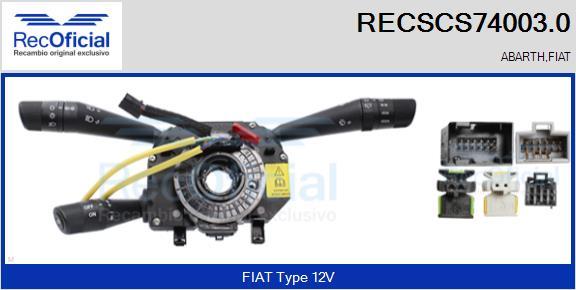 RECOFICIAL RECSCS74003.0 - Commutateur de colonne de direction cwaw.fr