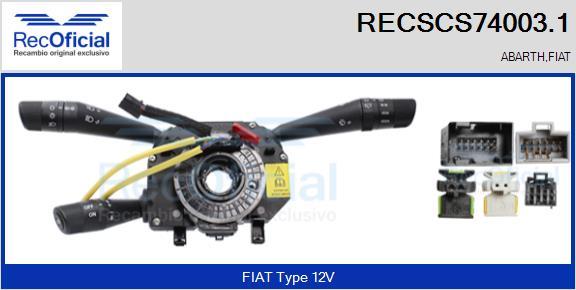 RECOFICIAL RECSCS74003.1 - Commutateur de colonne de direction cwaw.fr