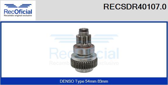 RECOFICIAL RECSDR40107.0 - Pignon, démarreur cwaw.fr