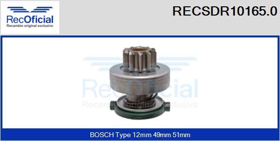 RECOFICIAL RECSDR10165.0 - Pignon, démarreur cwaw.fr