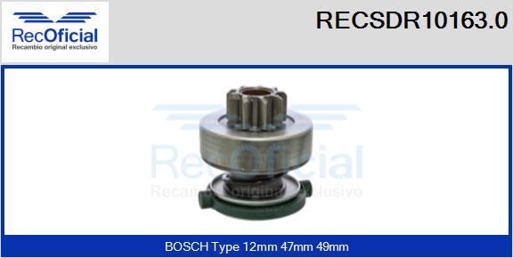 RECOFICIAL RECSDR10163.0 - Pignon, démarreur cwaw.fr