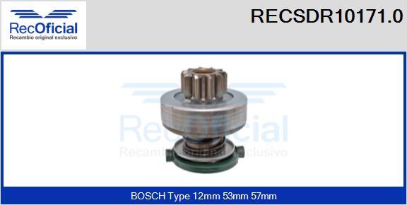 RECOFICIAL RECSDR10171.0 - Pignon, démarreur cwaw.fr