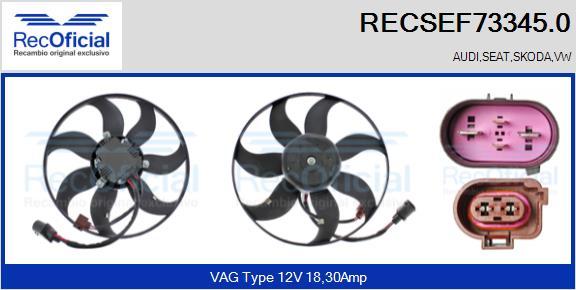 RECOFICIAL RECSEF73345.0 - Ventilateur, refroidissement du moteur cwaw.fr