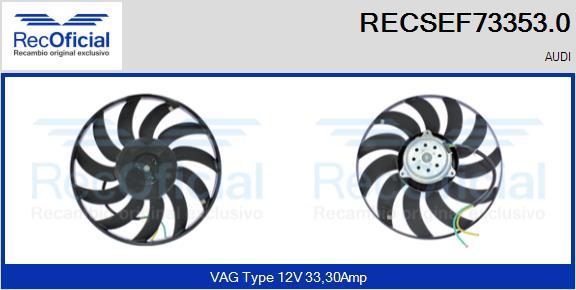 RECOFICIAL RECSEF73353.0 - Ventilateur, refroidissement du moteur cwaw.fr