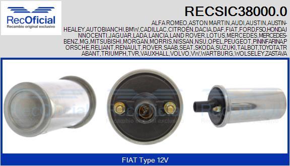 RECOFICIAL RECSIC38000.0 - Bobine d'allumage cwaw.fr