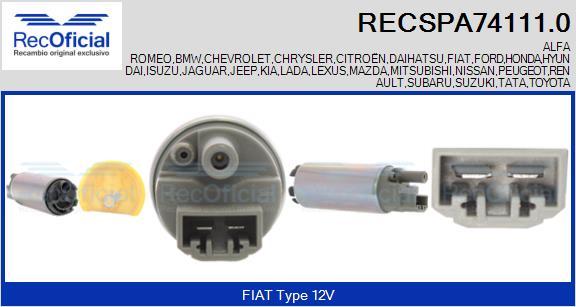 RECOFICIAL RECSPA74111.0 - Pompe à carburant cwaw.fr