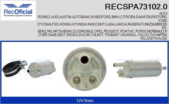 RECOFICIAL RECSPA73102.0 - Pompe à carburant cwaw.fr