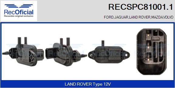 RECOFICIAL RECSPC81001.1 - Transmetteur de pression, contrôle des gaz d'échappement cwaw.fr
