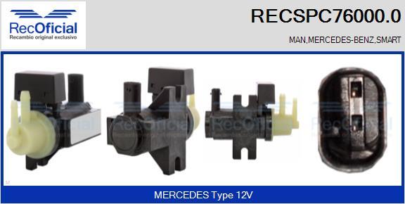 RECOFICIAL RECSPC76000.0 - Transmetteur de pression, contrôle des gaz d'échappement cwaw.fr