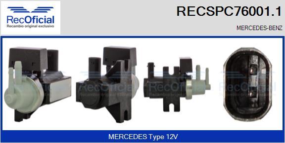 RECOFICIAL RECSPC76001.1 - Transmetteur de pression, contrôle des gaz d'échappement cwaw.fr