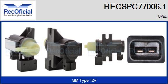 RECOFICIAL RECSPC77006.1 - Transmetteur de pression, contrôle des gaz d'échappement cwaw.fr