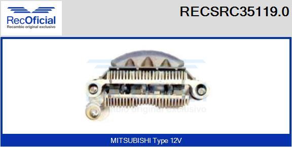 RECOFICIAL RECSRC35119.0 - Pont de diodes, alternateur cwaw.fr