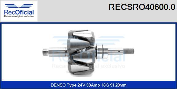 RECOFICIAL RECSRO40600.0 - Rotor, alternateur cwaw.fr