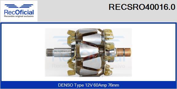 RECOFICIAL RECSRO40016.0 - Rotor, alternateur cwaw.fr