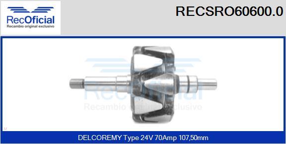 RECOFICIAL RECSRO60600.0 - Rotor, alternateur cwaw.fr