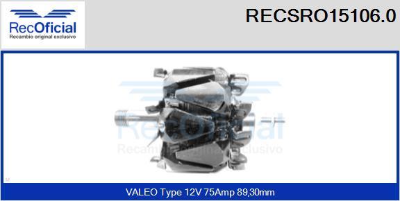 RECOFICIAL RECSRO15106.0 - Rotor, alternateur cwaw.fr