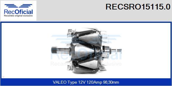 RECOFICIAL RECSRO15115.0 - Rotor, alternateur cwaw.fr