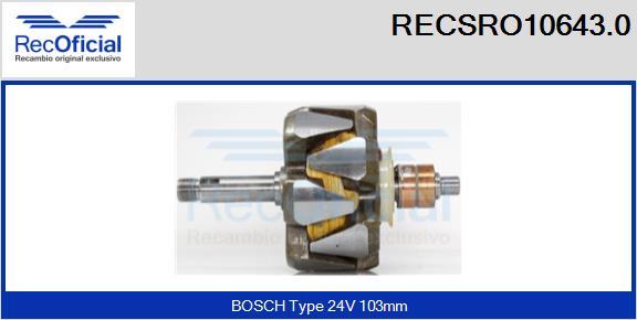 RECOFICIAL RECSRO10643.0 - Rotor, alternateur cwaw.fr