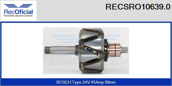 RECOFICIAL RECSRO10639.0 - Rotor, alternateur cwaw.fr