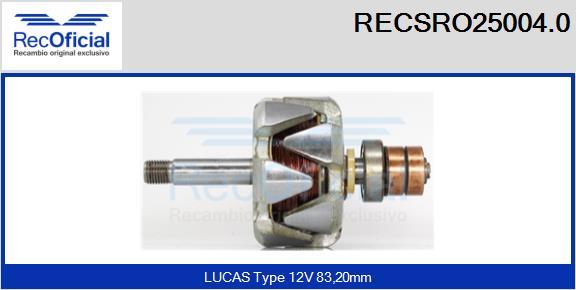 RECOFICIAL RECSRO25004.0 - Rotor, alternateur cwaw.fr