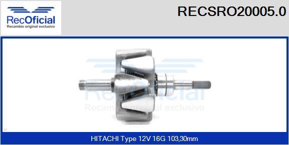 RECOFICIAL RECSRO20005.0 - Rotor, alternateur cwaw.fr