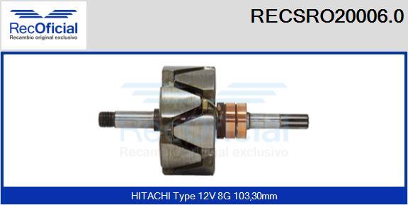 RECOFICIAL RECSRO20006.0 - Rotor, alternateur cwaw.fr