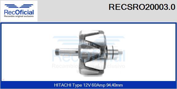 RECOFICIAL RECSRO20003.0 - Rotor, alternateur cwaw.fr