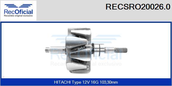 RECOFICIAL RECSRO20026.0 - Rotor, alternateur cwaw.fr