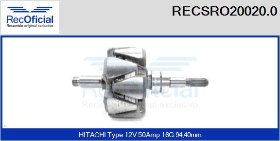 RECOFICIAL RECSRO20020.0 - Rotor, alternateur cwaw.fr