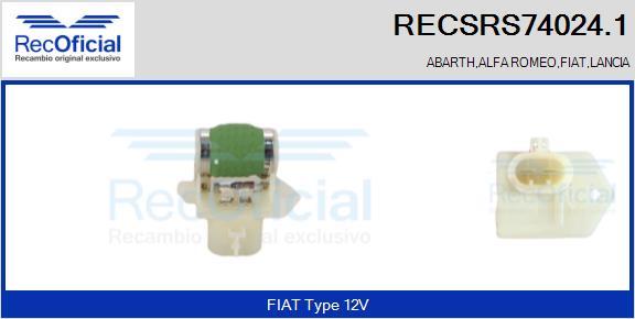 RECOFICIAL RECSRS74024.1 - Résistance de série, moteur électrique-ventilateur du radiat cwaw.fr