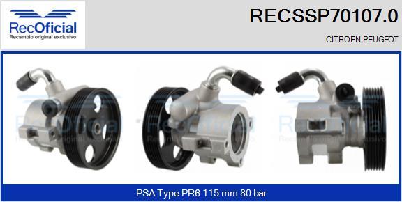 RECOFICIAL RECSSP70107.0 - Pompe hydraulique, direction cwaw.fr