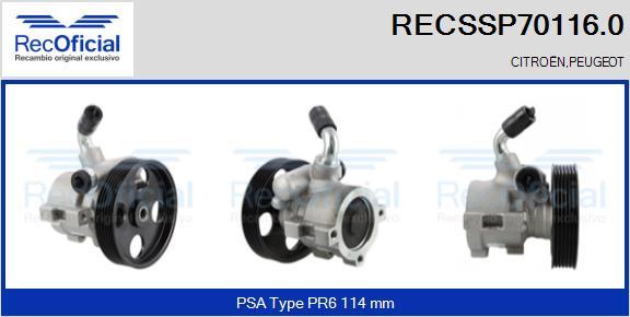 RECOFICIAL RECSSP70116.0 - Pompe hydraulique, direction cwaw.fr