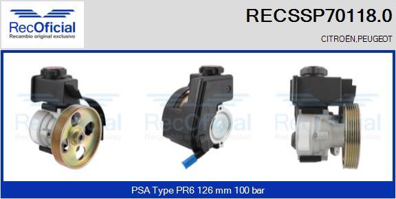 RECOFICIAL RECSSP70118.0 - Pompe hydraulique, direction cwaw.fr