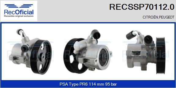 RECOFICIAL RECSSP70112.0 - Pompe hydraulique, direction cwaw.fr