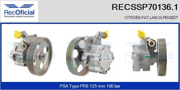 RECOFICIAL RECSSP70136.1 - Pompe hydraulique, direction cwaw.fr